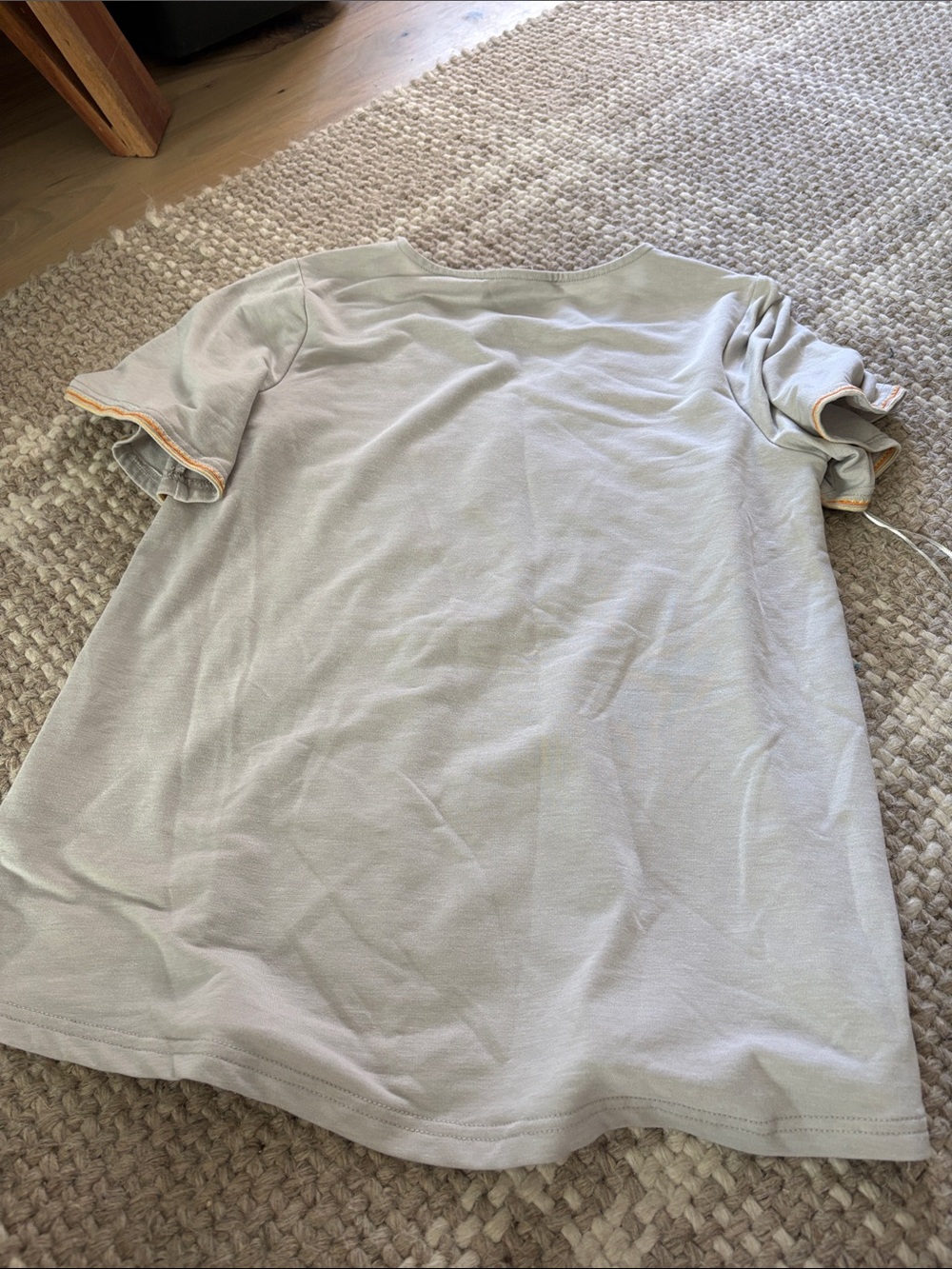Savanna Jane Light Gray V‑Neck Tee with Multicolor Floral Embroidery - Picture 6 of 8